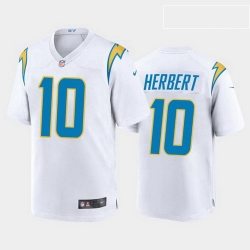 men justin herbert los angeles chargers white game jersey 2020 