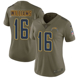 Nike Chargers #16 Tyrell Williams Olive Womens Stitched NFL Limited 2017 Salute to Service Jersey