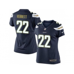 Women Nike San Diego Chargers 22 Jason Verrett Dark Blue MLB Jerseys