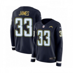 Womens Nike Los Angeles Chargers 33 Derwin James Limited Navy Blue Therma Long Sleeve NFL Jersey