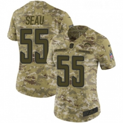 Womens Nike Los Angeles Chargers 55 Junior Seau Limited Camo 2018 Salute to Service NFL Jersey