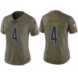 womens chargers melvin ingram olive 2017 salute to service jersey