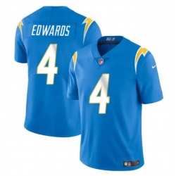 Youth Los Angeles Chargers 4 Gus Edwards Light Blue Vapor Untouchable Limited Stitched Jersey