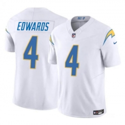Youth Los Angeles Chargers 4 Gus Edwards White 2024 F U S E Vapor Untouchable Limited Stitched Jersey