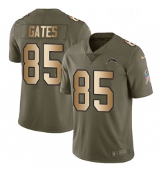 Youth Nike Los Angeles Chargers 85 Antonio Gates Limited OliveGold 2017 Salute to Service NFL Jersey