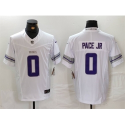 Men Minnesota Vikings 0 Ivan Pace Jr  White 2024 F U S E  Winter Warrior Limited Stitched Football Jersey