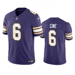 Men Minnesota Vikings 6 Lewis Cine Purple 2023 F U S E  Vapor Untouchable Limited Stitched Jersey