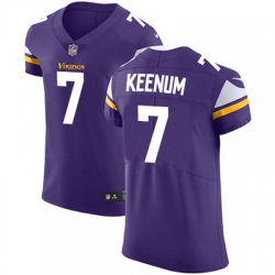 Men Nike Vikings #7 Case Keenum Purple Team Color Stitched NFL Vapor Untouchable Elite Jersey