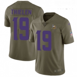 Mens Nike Minnesota Vikings 19 Adam Thielen Limited Olive 2017 Salute to Service NFL Jersey