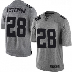 Mens Nike Minnesota Vikings 28 Adrian Peterson Limited Gray Gridiron NFL Jersey