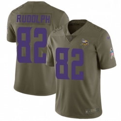 Mens Nike Minnesota Vikings 82 Kyle Rudolph Limited Olive 2017 Salute to Service NFL Jersey