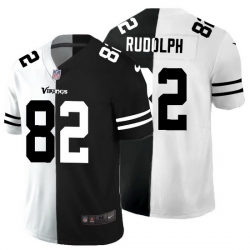 Minnesota Vikings 82 Kyle Rudolph Men Black V White Peace Split Nike Vapor Untouchable Limited NFL Jersey