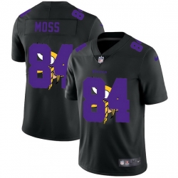 Minnesota Vikings 84 Randy Moss Men Nike Team Logo Dual Overlap Limited NFL Jersey Black