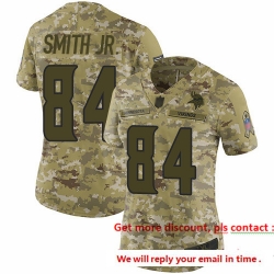 Vikings 84 Irv Smith Jr  Camo Women Stitched Football Limited 2018 Salute to Service Jersey