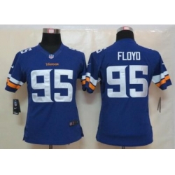 Women Nike Minnesota Vikings 95 Sharrif Floyd Purple Limited NFL Football Jerseys 2013 New Style