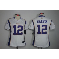 Women Nike NFL Minnesota Vikings #12 Percy Harvin White[Women Limited Jerseys]