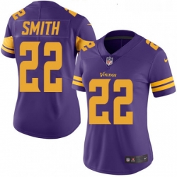 Womens Nike Minnesota Vikings 22 Harrison Smith Limited Purple Rush Vapor Untouchable NFL Jersey