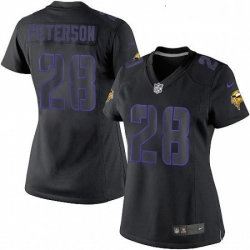 Womens Nike Minnesota Vikings 28 Adrian Peterson Limited Black Impact NFL Jersey