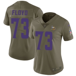 Womens Nike Vikings #73 Sharrif Floyd Olive  Stitched NFL Limited 2017 Salute to Service Jersey