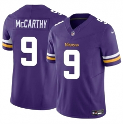 Youth Minnesota Vikings 9 J J  McCarthy Purple 2024 Draft F U S E  Vapor Untouchable Limited Stitched Jersey