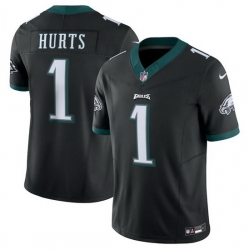 Men Philadelphia Eagles 1 Jalen Hurts Black 2023 F.U.S.E. Vapor Untouchable Limited Stitched Football Jersey