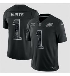 Men Philadelphia Eagles  1 Jalen Hurts Black F U S E  2026 Salute to Service Limited Stitched Football Jersey