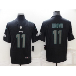 Men Philadelphia Eagles 11 A J Brown Black Impact Limited Stitched Jerse