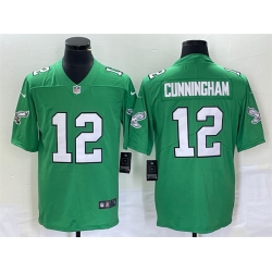 Men Philadelphia Eagles 12 Randall Cunningham Green Stitched Football Jersey