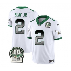 Men Philadelphia Eagles 2 Darius Slay JR White 2023 F U S E  Throwback Vapor Untouchable Limited Stitched Football Jersey