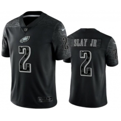 Men Philadelphia Eagles 2 Darius Slay Jr Black Reflective Limited Stitched Jersey