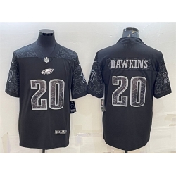 Men Philadelphia Eagles 20 Brian Dawkins Black Reflective Limited Stitched Jersey