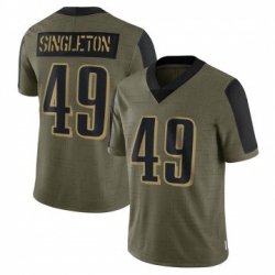 Men Philadelphia Eagles 49 Alex Singleton Olive Limited 2021 Salute To Service Nike Jersey