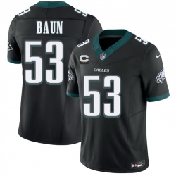 Men Philadelphia Eagles  53 Jaelan Phillips Black 2026 F U S E  2 Star C Patch Vapor Untouchable Limited Throwback Stitched Football Jersey