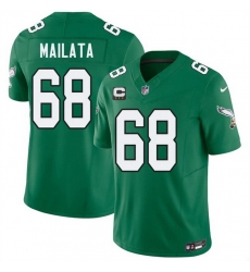 Men Philadelphia Eagles  68 Jordan Mailata Kelly Green 2026 F U S E  3 Star C Patch Throwback Vapor Untouchable Limited Stitched Football Jersey