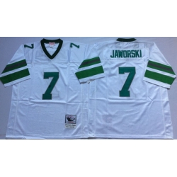 Men Philadelphia Eagles 7 Ron Jaworski White M&N Throwback Jersey