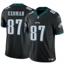 Men Philadelphia Eagles 87 C J  Uzomah Black 2023 F U S E Vapor Untouchable Limited Stitched Football Jersey