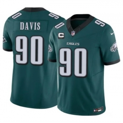 Men Philadelphia Eagles  90 Jordan Davis Green 2026 F U S E  1 Star C Patch Vapor Untouchable Limited Stitched Football Jersey