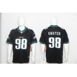 Men Philadelphia Eagles  98 Jalen Carter Black 2026 F U S E  Vapor Untouchable Limited Stitched Football Jersey