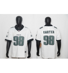 Men Philadelphia Eagles  98 Jalen Carter White 2026 F U S E  Vapor Untouchable Limited Stitched Football Jersey