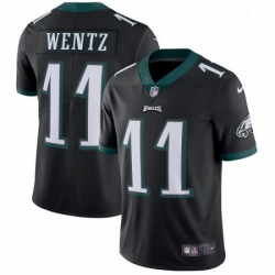 Mens Nike Philadelphia Eagles 11 Carson Wentz Black Alternate Vapor Untouchable Limited Player NFL Jersey