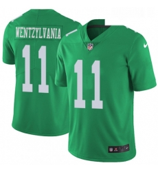 Mens Nike Philadelphia Eagles 11 Carson Wentz Limited Green Rush Vapor Untouchable Wentzylvania NFL Jersey