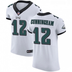 Mens Nike Philadelphia Eagles 12 Randall Cunningham White Vapor Untouchable Elite Player NFL Jersey