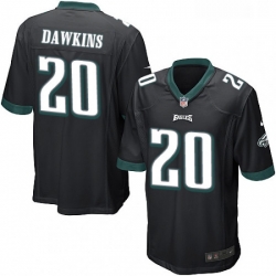 Mens Nike Philadelphia Eagles 20 Brian Dawkins Game Black Alternate NFL Jersey