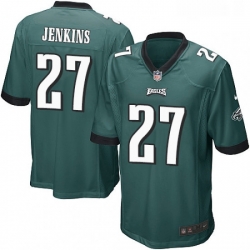 Mens Nike Philadelphia Eagles 27 Malcolm Jenkins Game Midnight Green Team Color NFL Jersey