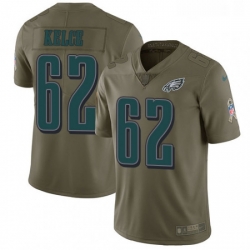 Mens Nike Philadelphia Eagles 62 Jason Kelce Limited Olive 2017 Salute to Service NFL Jersey