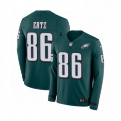 Mens Nike Philadelphia Eagles 86 Zach Ertz Limited Green Therma Long Sleeve NFL Jersey