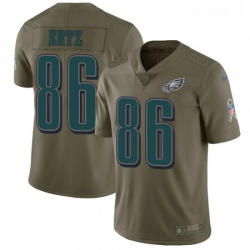 Mens Nike Philadelphia Eagles 86 Zach Ertz Limited Olive 2017 Salute to Service NFL Jersey