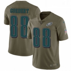 Mens Nike Philadelphia Eagles 88 Dallas Goedert Limited Olive 2017 Salute to Service NFL Jersey