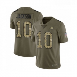 Mens Philadelphia Eagles 10 DeSean Jackson Limited Olive Camo 2017 Salute to Service Football Jersey