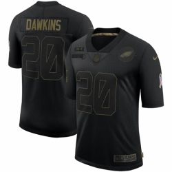 Men's Philadelphia Eagles #20 Brian Dawkins Black Nike 2020 Salute To Service Limited Jersey